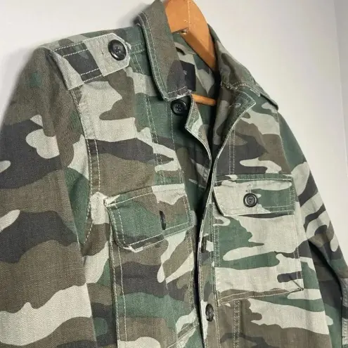 J Crew Camo Utility Shirt‎ 90s Jacket Womens Green Camouflage Size XS