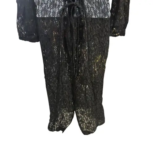 By Choice California Black Lace Corset Back Long Sleeve Dress Size 13