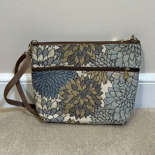 Danny K Tapestry Crossbody Handbag Floral Beach Made in USA Women Boho Purse Brown