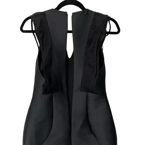 Sachin + Babi Structured Black Evening Gown 6 Ruffle cap sleeve Black Tie Formal