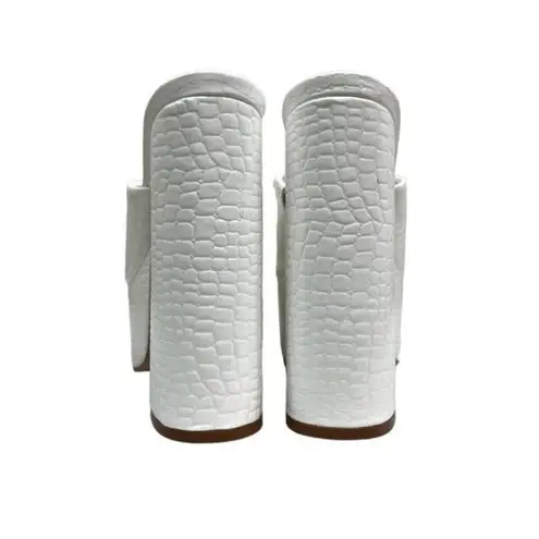 Schutz Womens Darah Platform Croc Print White Mules Slip On-Shoes Size: 10 NIB