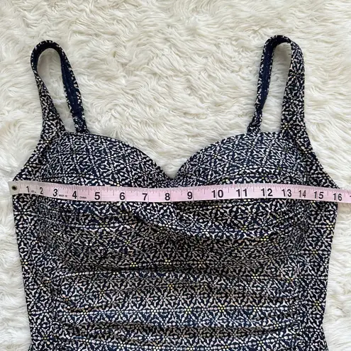 One Piece Nip Tuck Swim Nautical Foil Joanne Swimsuit Tummy Control Navy 10