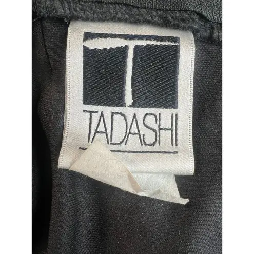 Tadashi Shoji Tadashi | 8 | Satin & Chiffon Long Sleeveless Layered Gown Dress Black Shoji