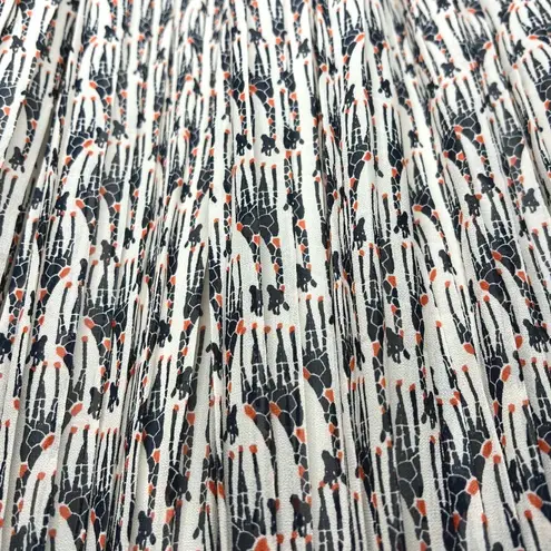 G.H. Bass & Co. Giraffe Print Pleated Midi Skirt Navy Orange White Size 10 NWT Blue