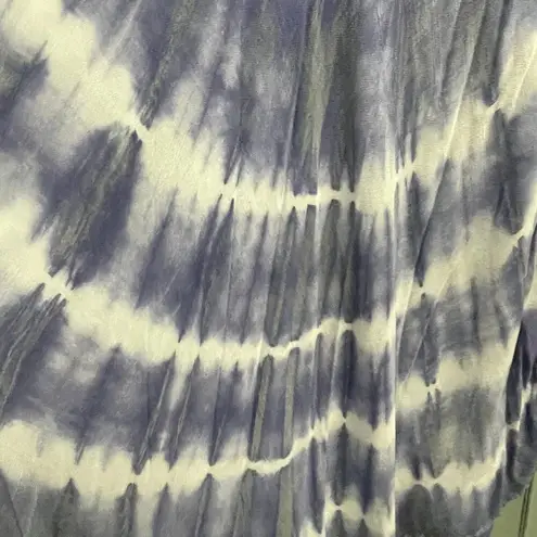 Island Beach L XL Blue Tie Dye Embroidered Loose Dress Beachy Vacation Resort Size L