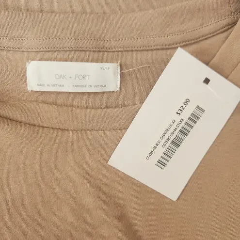 Oak + Fort Womens XS Cropped Short Sleeve Tee Chantrelle Peace Hands Graphic NWT