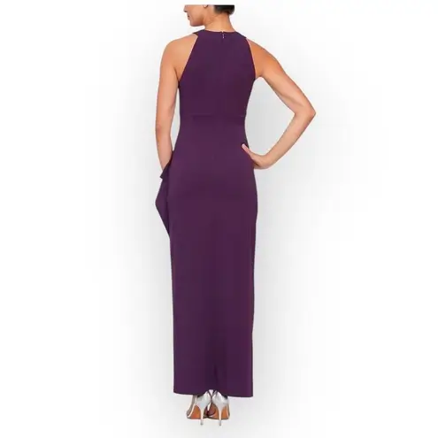Slny S.L. Fashions Maxi Dress Women's Plus 18 Purple Embellished Halter Neckline