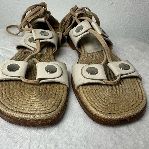 Rag and Bone  Evelyn Tie Up  Gladiator Sandals in Ivory Size 8.5