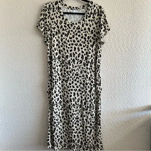 Time And Tru Maternity Women’s Leopard Short Sleeve Midi Dress Size XL (16