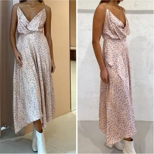 Acler Vales Ditsy Blossum Midi Dress Pink Size 4