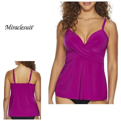 MiracleSuit NEW. fuchsia tankini top. Size 8. Retails $118