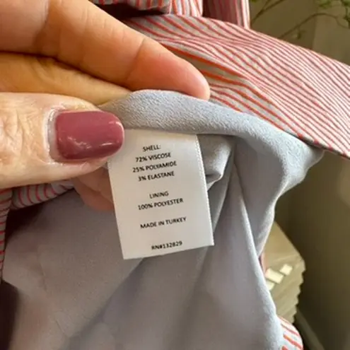 House of Harlow 1960 x Revolve Orangey Pink Gray Striped Blazer NWOT Size L Size L