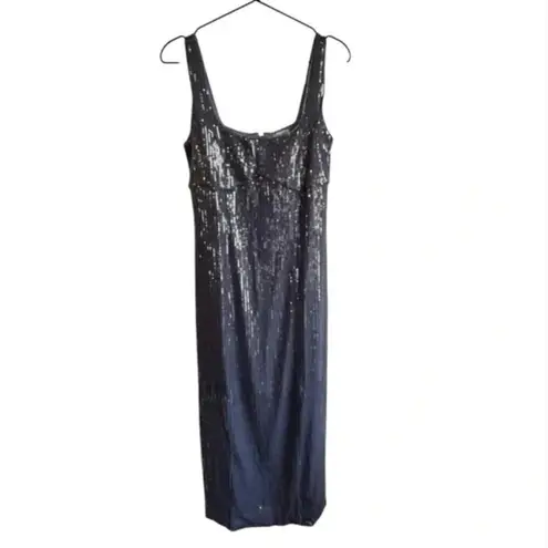 Pilcro  Sequin‎ Slim Midi Dress Blue Gray Large Anthropologie