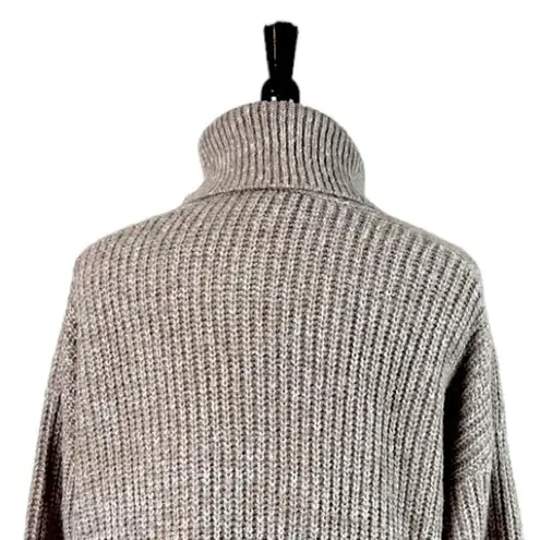 Time And Tru Sweater Turtleneck Heavy Knit Tan Oatmeal Women’s Size Large 12/14