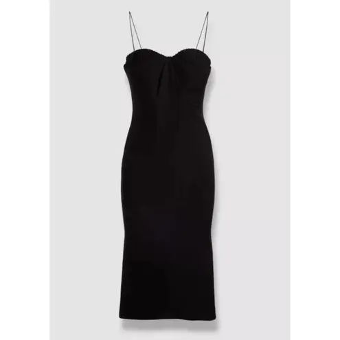 Brandon Maxwell cocktail party Black Silk Halter Bustier Sheath Dress 6 / small
