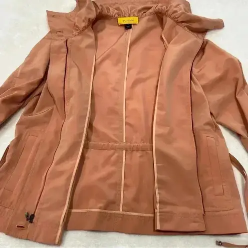 St. John Cowl Neck Zip Front Jacket Lightweight Coral Rose Women's Medium