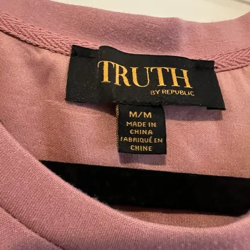 Truth By Republic Soft Maybe Pink Puff Sleeve Air Essential Feel Top M Size 8
