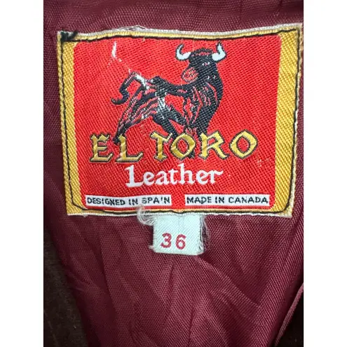 Vintage EL TORO leather Suede buckle closing brown long vest medium