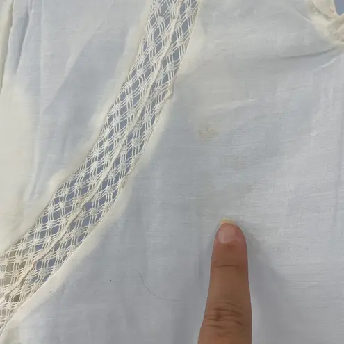 Versona Boho Top Sz Large Embroidered Festival Sheer Lace Cottage Hippie Lace