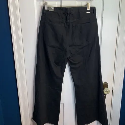 Tractr Black Premium Denim High Rise Wide Leg Button