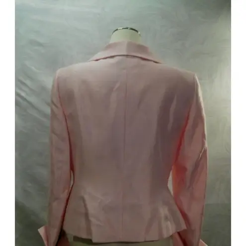Kasper Women Career Skirt suit Size 10 Pink Satin Three Button Up Top