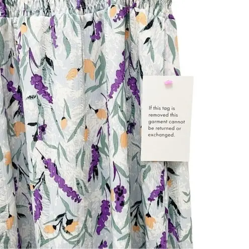 Bohme NWT Dress Flutter Sleeve Floral Midi Dress Slate Lavender Size Medium NEW