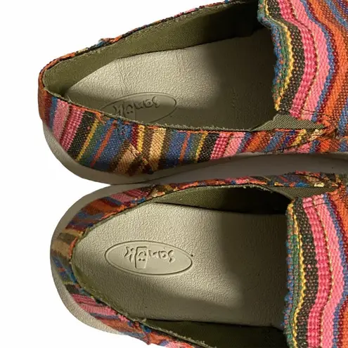 Sanuk  Women’s Sz 4 Multicolor Southwest Western Tribal Print Slip On Loafers