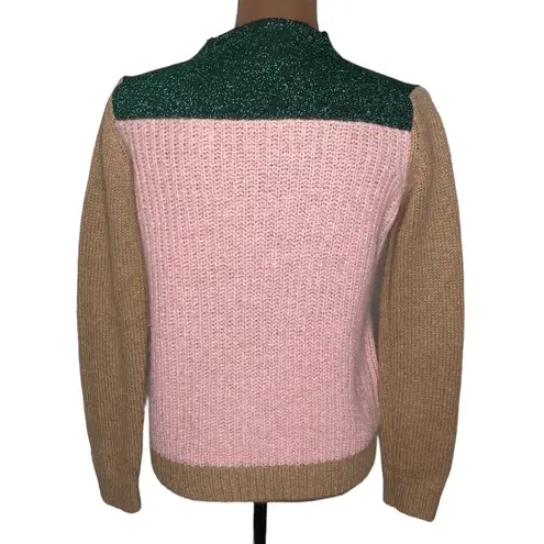 Scotch & Soda OK Bye Selina mohair blend colorblock high neck fuzzy sweater XS