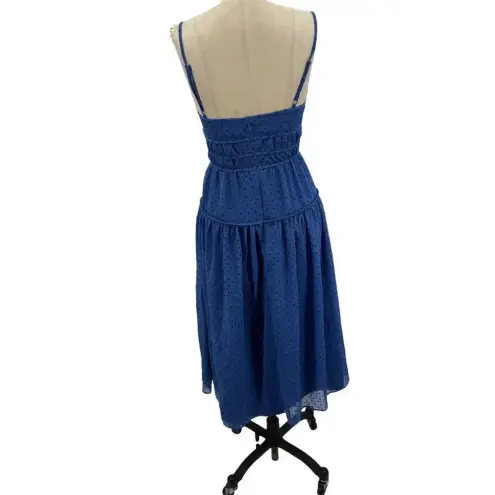 La Maison Talulah Sorrento Midi Dress Azure Blue Polka Dot Size Small