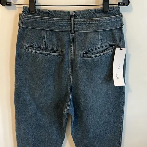 IRO Pablo Middle Gray Denim Paperbag Waist D Ring Jeans