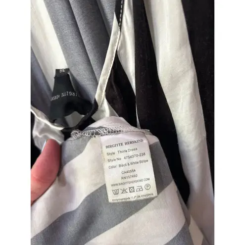 Birgette Herskind Thora A Line Halter Maxi Dress Black White Stripe Womens Size Size XS