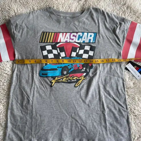 NASCAR Racing Graphic Tee with Striped Sleeves NWT