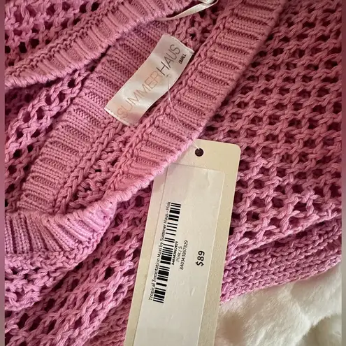 Summer Haus Tropical Temptation Mesh Dress Beach Coverup Swim– Size S Pink