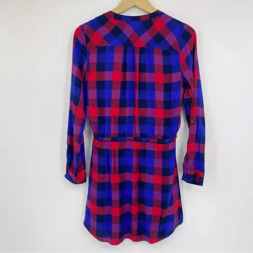 Lucky Brand  Toni Plaid Shirt Dress Red Blue Size 2XL