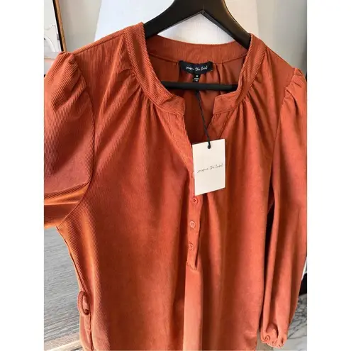 NWT Jacquie The Label Button Front Cord Dress Long Sleeve in Burnt Orange Size M Size M
