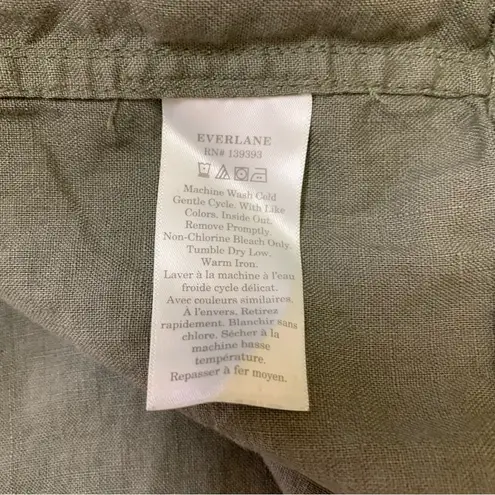 Everlane  Linen Green Cap Sleeve Blouse Women Small Casual Summer Top Sustainable