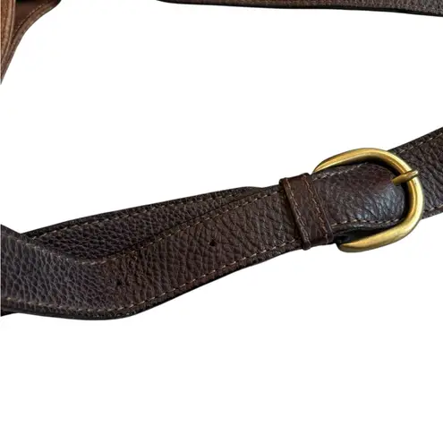 I Ponti Firenze Brown Penble Leather Wide Strap Shoulder Bag