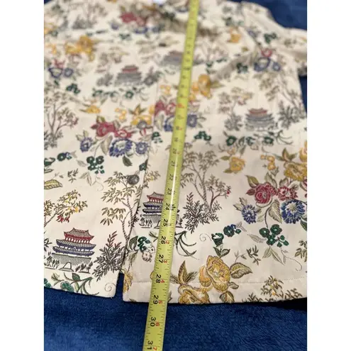 Erin London Petites Buttonup Long Sleeve Floral Pattern Asianinspired Jacket P18