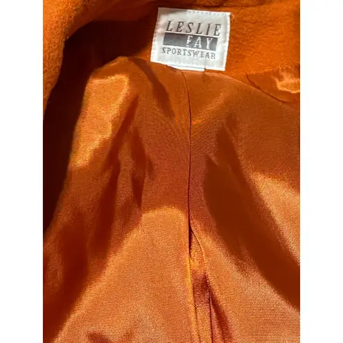 Leslie Fay Vintage Wool Blend Fall Blazer Made in USA ILGWU Embroidered 16 L