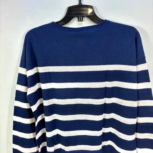 Faherty Golden Hour Crewneck Sweater Navy Calico Stripe Small NWT Blue