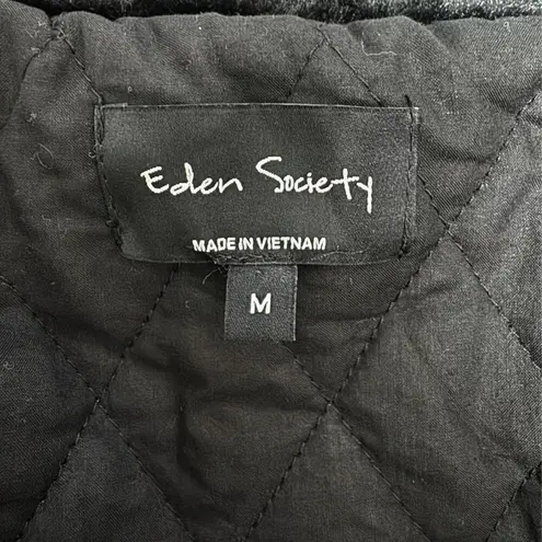 EDEN SOCIETY Faux Fur Wooly Coat Stitchfix Cinch Waist Jacket Black NWT Medium