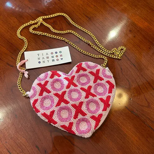 NWT Tiana NY XOXO Heart Chain Strap Bag Pink