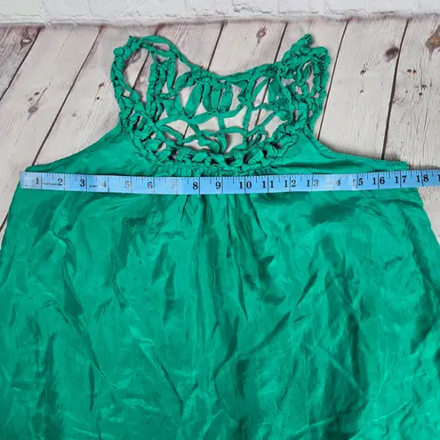 NIKIBIKI 100% Silk Flowy Sleeveless Knotted Neck Tank Blouse M