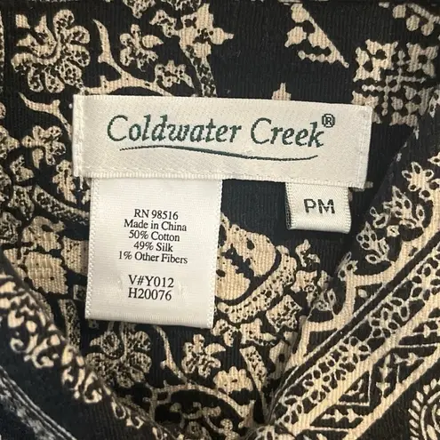 Coldwater Creek Silk Cotton Textured Woven Button Up Jacket/Top Petite M