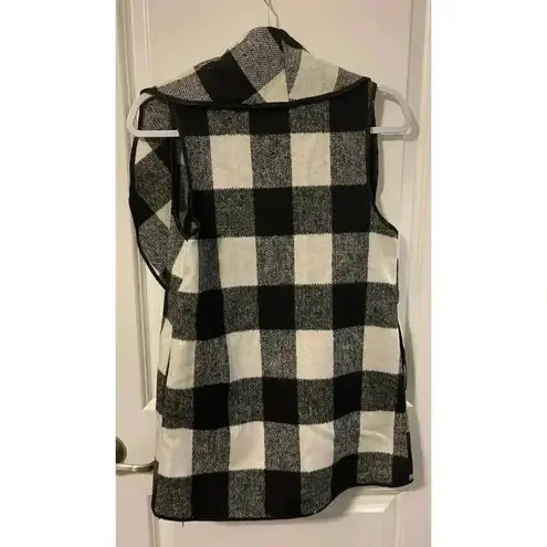 West Loop Favlux Women's Sleeveless Buffalo Check Vest Black And White Size Small soft