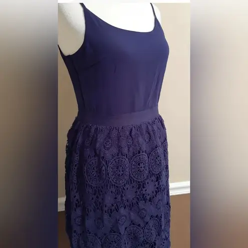 Doe & Rae NEW Navy Blue Crochet Skirt A-Line Modcloth Sundress Small