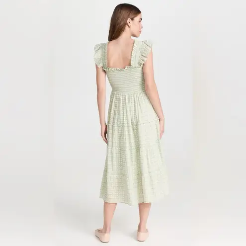 NWT Hill House Home The Ellie Nap Dress in Green Basketweave in a size XXS White
