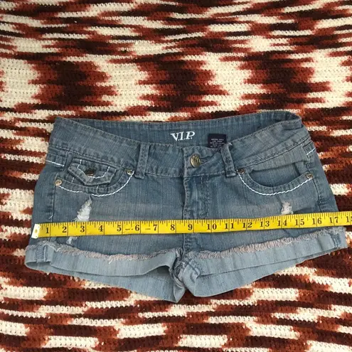 Y2K 2000s Grunge Micro Mini Baddie Hot Pants Low Rise Jeans Denim Booty Short Shorts #goth #whimsigoth bimbo subversive #acubi #gorpcore cyber #punk biker whimsygoth mcbling Size 5/6 - Image 5