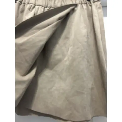 Wilfred Free Artizia Nescher Mini Skirt Tan Faux Wrap Suede Pull On Size Medium - Image 3
