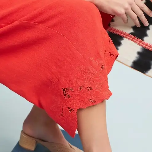 Moon River Anthropologie  Lela Jumpsuit PXS NWT Red Wide Leg Cottagecore Boho